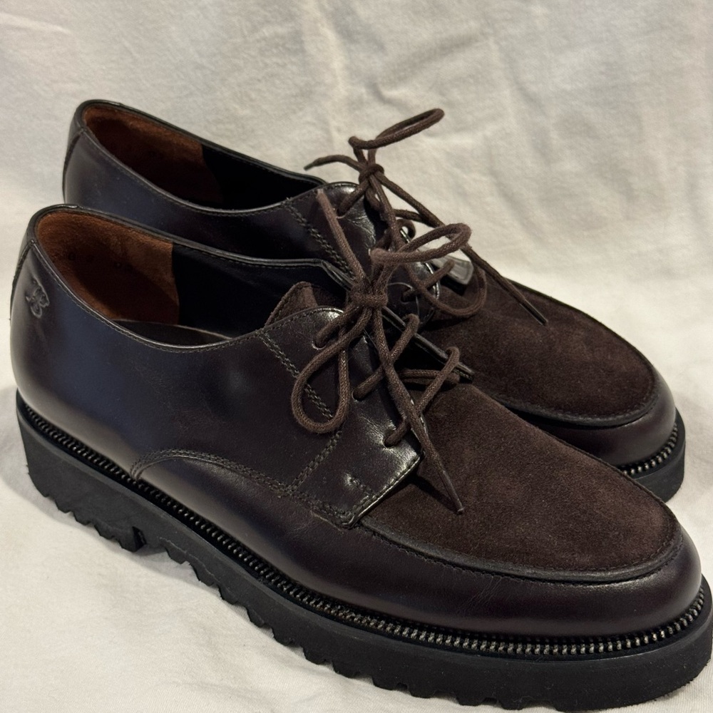 Paul Green Dark Brown Leather Suede Oxford Loafers Size 6 NEW